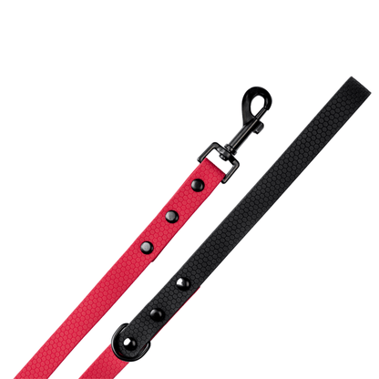 Maroon with Black Handle - Long Line Dog Lead; Washable; Light; Strong; Comfortable; Waterproof